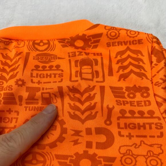 Blaze & the Monster Machine Boys 2T Short Sleeve Shorts Outfit Neon Orange Blue - Picture 6 of 9